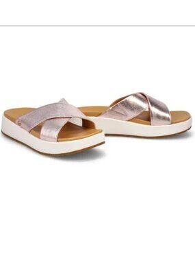 UGG Emily Metallic Cross-Strap Slide Sandals | Size 10 | New Without Box